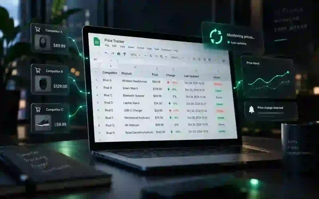 How to Monitor Competitor Prices Automatically in Google Sheets (No Code)